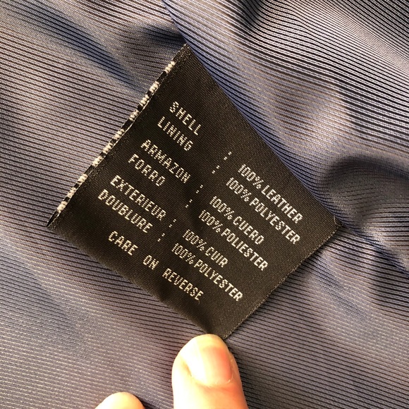 Black Genuine Leather 5 Button Pockets Classic Coat Jacket ColeB Co. - Picture 6 of 9